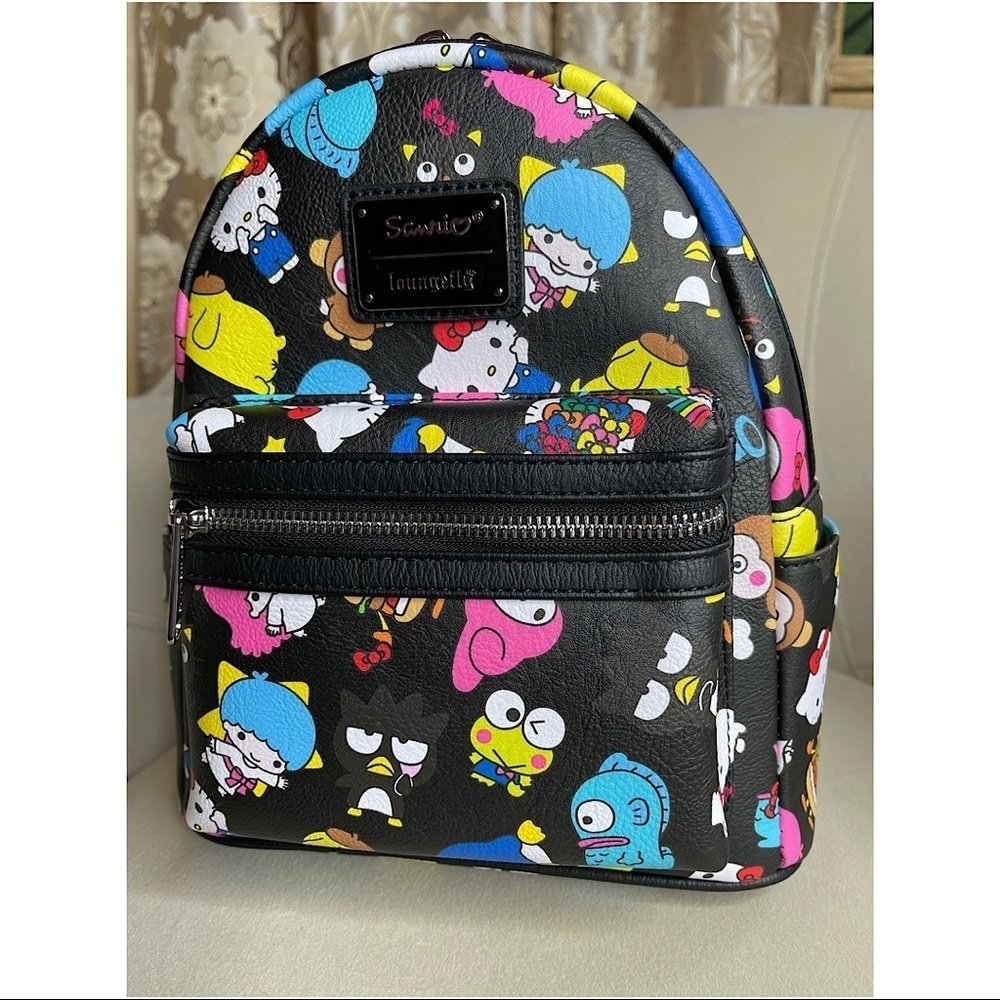 New! Loungefly Hello Kitty Sanrio Rainbow All Over Print Mini Backpack